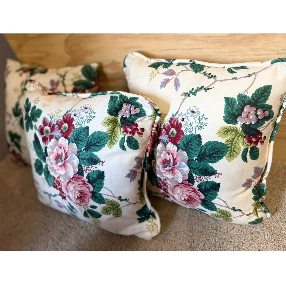 Waverly Pleasant Valley Floral Throw Pillows Set 3 Cottagecore Grandmillennial